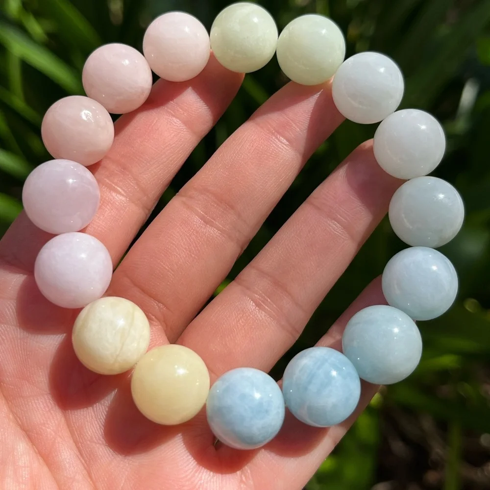 14mm stretchable chunky multicolor morganite‎ bracelet Palo